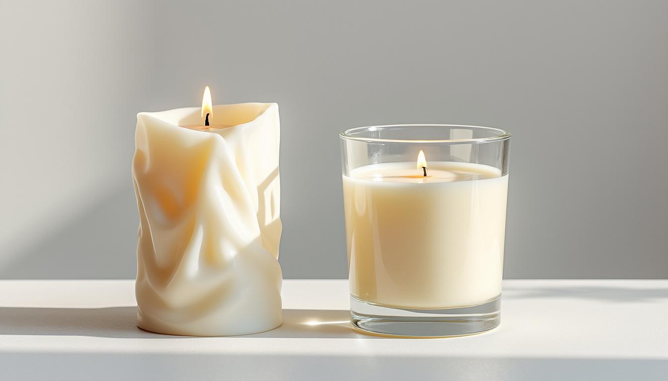 Quelle est la différence entre une bougie moulée et une bougie coulée dans un récipient ?