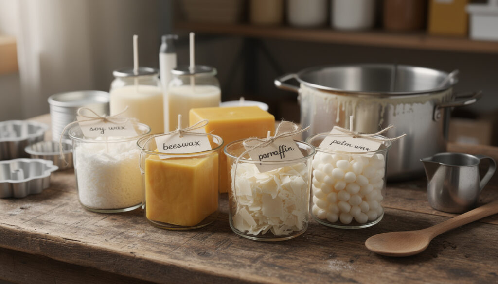 Les différentes cires utilisées pour la fabrication des bougies